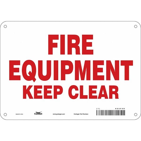 Condor SAFETY SIGN FIRE AND EMERGENCY, 7 in Height, 10 in Width, Aluminum, Vertical Rectangle, English 469F68