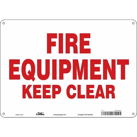 Condor SAFETY SIGN FIRE AND EMERGENCY, 10 in Height, 14 in Width, Aluminum, Horizontal Rectangle, English 469F69