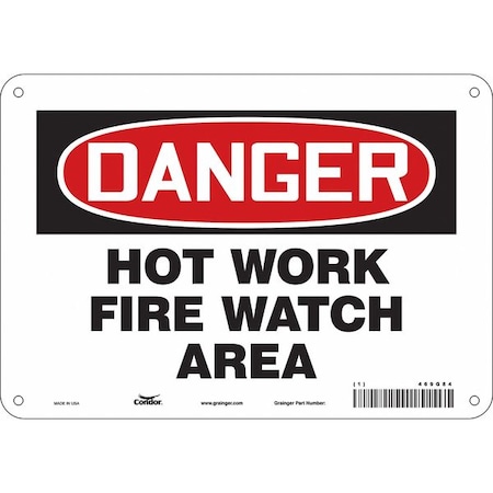 Condor Safety Sign, 7 in Height, 10 in Width, Polyethylene, Vertical Rectangle, English, 469G84 469G84