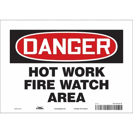 Condor Safety Sign, 7 in Height, 10 in Width, Vinyl, Vertical Rectangle, English, 469G86 469G86