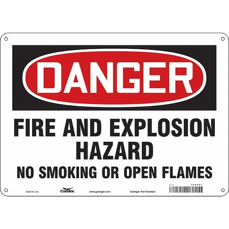 Condor SAFETY SIGN FIRE AND EMERGENCY, 10 in Height, 14 in Width, Polyethylene, Horizontal Rectangle 469G91