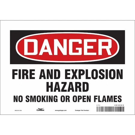 Condor SAFETY SIGN FIRE AND EMERGENCY, 7 in Height, 10 in Width, Vinyl, Vertical Rectangle, English 469G92
