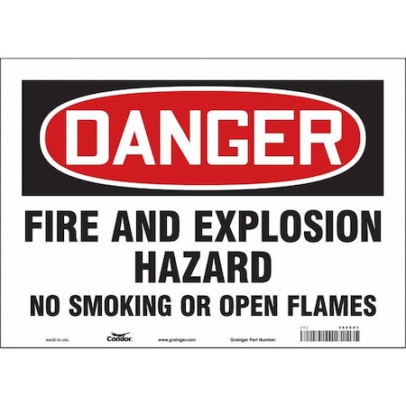 Condor SAFETY SIGN FIRE AND EMERGENCY, 10 in Height, 14 in Width, Vinyl, Horizontal Rectangle, English 469G93