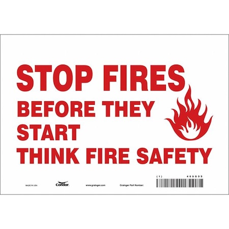 Condor Safety Sign, 7 in Height, 10 in Width, Vinyl, Vertical Rectangle, English 469G05