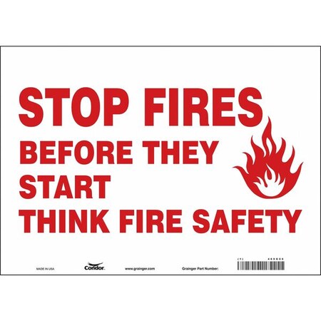 Condor Safety Sign, 10 in Height, 14 in Width, Vinyl, Horizontal Rectangle, English 469G06