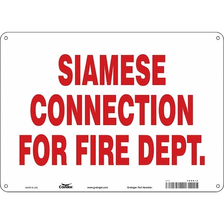 Condor SAFETY SIGN FIRE AND EMERGENCY, 10 in Height, 14 in Width, Polyethylene, Horizontal Rectangle 469G16