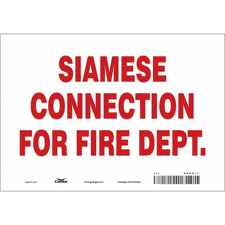 Condor SAFETY SIGN FIRE AND EMERGENCY, 7 in Height, 10 in Width, Vinyl, Vertical Rectangle, English 469G17