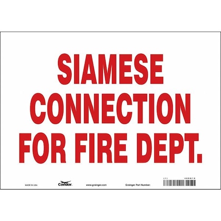 Condor SAFETY SIGN FIRE AND EMERGENCY, 10 in Height, 14 in Width, Vinyl, Horizontal Rectangle, English 469G18