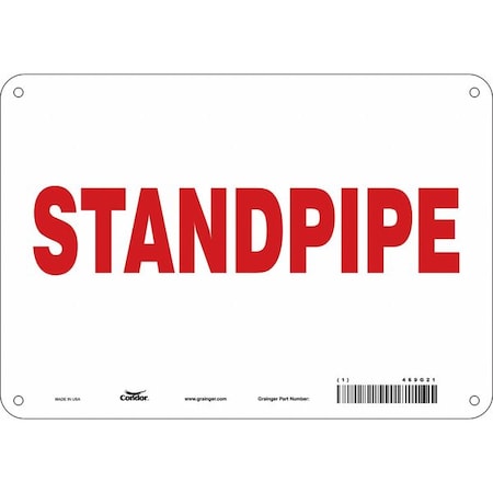 Condor SAFETY SIGN FIRE AND EMERGENCY, 7 in Height, 10 in Width, Polyethylene, Vertical Rectangle, English 469G21