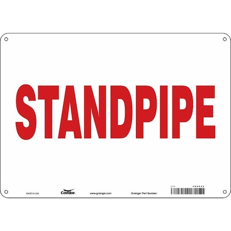 Condor SAFETY SIGN FIRE AND EMERGENCY, 10 in Height, 14 in Width, Polyethylene, Horizontal Rectangle 469G22
