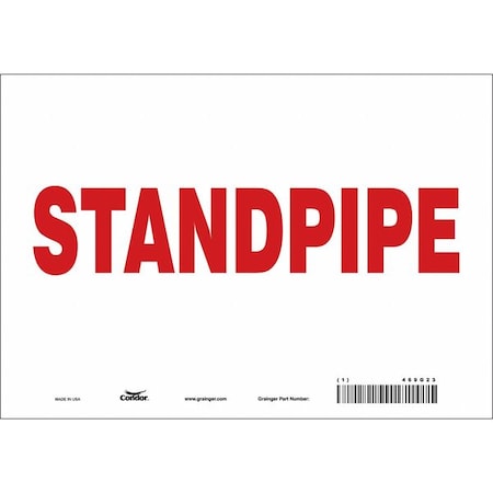 Condor SAFETY SIGN FIRE AND EMERGENCY, 7 in Height, 10 in Width, Vinyl, Vertical Rectangle, English 469G23