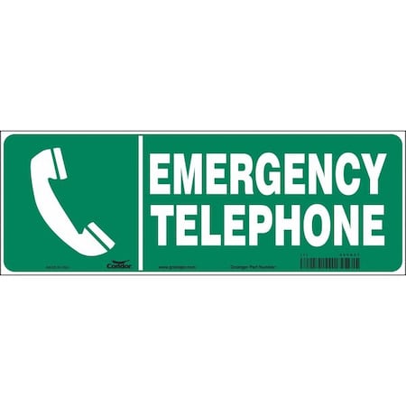Condor No Header, EMERGENCY TELEPHONE, 14 in W x 5 in H, Vertical Rectangle, Vinyl 469G57