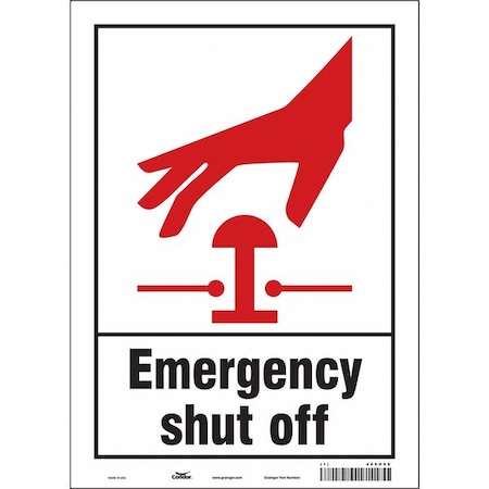 Condor SAFETY SIGN FIRE AND EMERGENCY, 14 in Height, 10 in Width, Vinyl, Vertical Rectangle, English 469H99