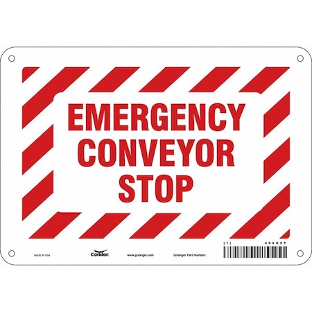 Condor No Header, EMERGENCY CONVEYOR STOP, 10 in W x 7 in H, Vertical Rectangle, Polyethylene 469H57