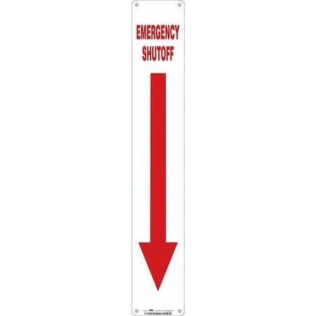 Condor EMERGENCY SHUTOFF, Aluminum, 24 in x 4 in, Mounting Holes 469H63