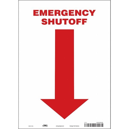 Condor SAFETY SIGN FIRE AND EMERGENCY, 14 in Height, 10 in Width, Vinyl, Vertical Rectangle, English 469H69