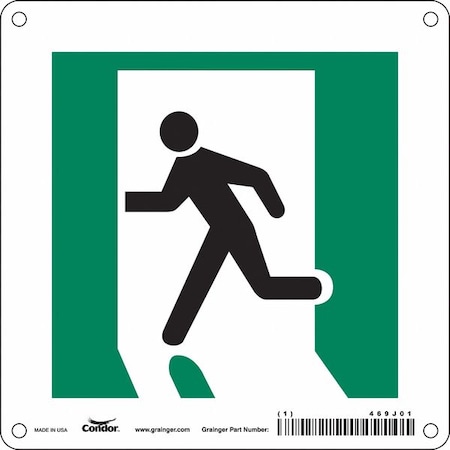Condor SAFETY SIGN FIRE AND EMERGENCY, 6 in Height, 6 in Width, Aluminum, Square, English 469J01