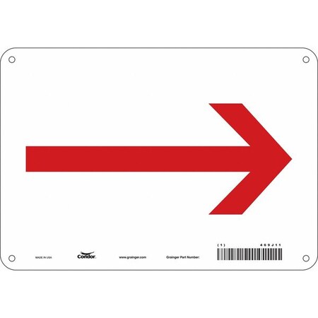 Condor Exit Sign, 10 in W x 7 in H, Vertical Rectangle, Aluminum 469J11