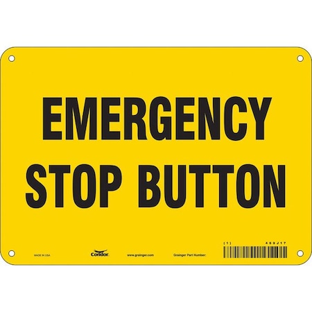 Condor EMERGENCY STOP BUTTON, 10 in W x 7 in H, Vertical Rectangle, Aluminum, 469J17 469J17