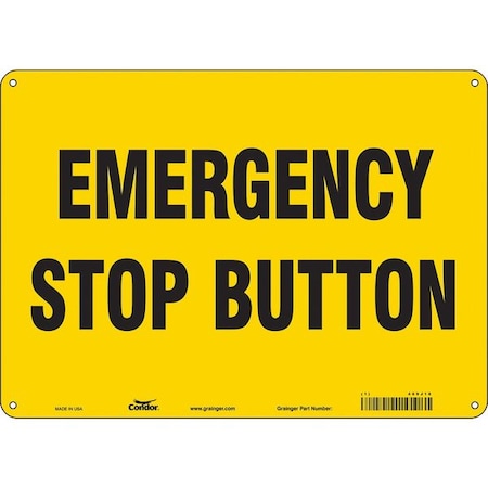 Condor EMERGENCY STOP BUTTON, 14 in W x 10 in H, Horizontal Rectangle, Aluminum, 469J18 469J18