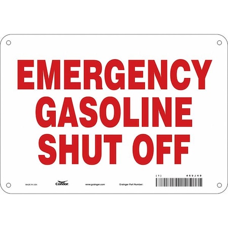 Condor EMERGENCY GASOLINE SHUT OFF, 10 in W x 7 in H, Vertical Rectangle, Polyethylene, 469J49 469J49