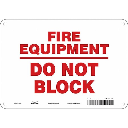 Condor SAFETY SIGN FIRE AND EMERGENCY, 7 in Height, 10 in Width, Polyethylene, Vertical Rectangle, English 469J62