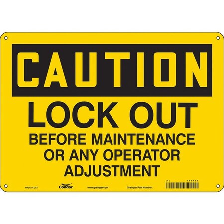 Condor Safety Sign, 10 in Height, 14 in Width, Polyethylene, Horizontal Rectangle, English, 469K82 469K82