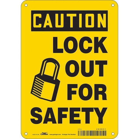 Condor Safety Sign, 10 in Height, 7 in Width, Aluminum, Horizontal Rectangle, English, 469K91 469K91