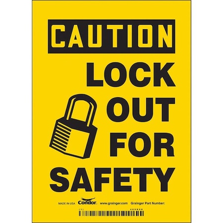 Condor Safety Sign, 7 in Height, 5 in Width, Vinyl, Vertical Rectangle, English 469K98