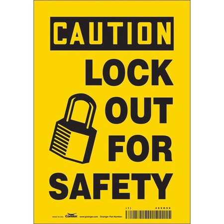 Condor Safety Sign, 10 in Height, 7 in Width, Vinyl, Horizontal Rectangle, English, 469K99 469K99