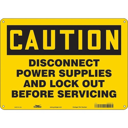 Condor Safety Sign, 10 in Height, 14 in Width, Polyethylene, Horizontal Rectangle, English, 469K70 469K70