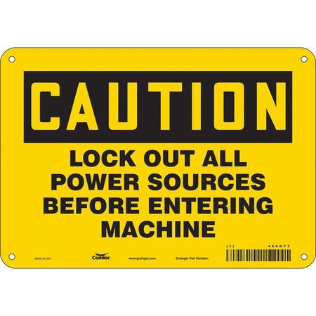 Condor Safety Sign, 7 in Height, 10 in Width, Aluminum, Vertical Rectangle, English, 469K73 469K73