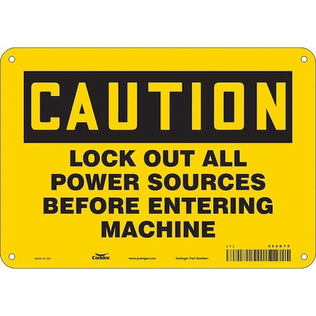 Condor Safety Sign, 7 in Height, 10 in Width, Polyethylene, Vertical Rectangle, English, 469K75 469K75