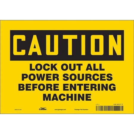 Condor Safety Sign, 7 in Height, 10 in Width, Vinyl, Vertical Rectangle, English, 469K77 469K77