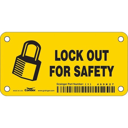 Condor Safety Sign, 2 1/4 in Height, 4 1/2 in Width, Vinyl, Horizontal Rectangle, English 469K27
