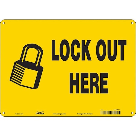 Condor Safety Sign, 10 in Height, 14 in Width, Polyethylene, Horizontal Rectangle, English, 469K31 469K31