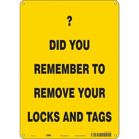 Condor Safety Sign, 14 in Height, 10 in Width, Polyethylene, Vertical Rectangle, English, 469K49 469K49