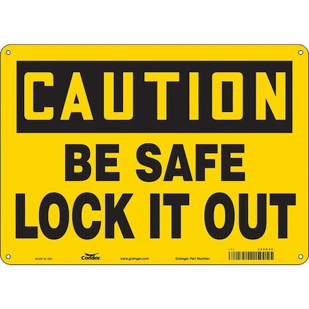 Condor Safety Sign, 10 in Height, 14 in Width, Polyethylene, Horizontal Rectangle, English, 469K58 469K58