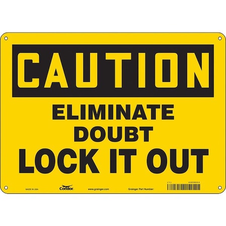 Condor Safety Sign, 10 in Height, 14 in Width, Polyethylene, Horizontal Rectangle, English, 469K64 469K64