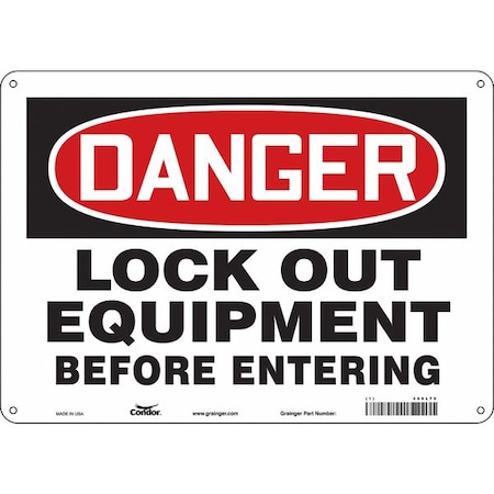 Condor Safety Sign, 10 in Height, 14 in Width, Aluminum, Horizontal Rectangle, English, 469L70 469L70