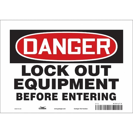 Condor Safety Sign, 7 in Height, 10 in Width, Vinyl, Vertical Rectangle, English, 469L73 469L73