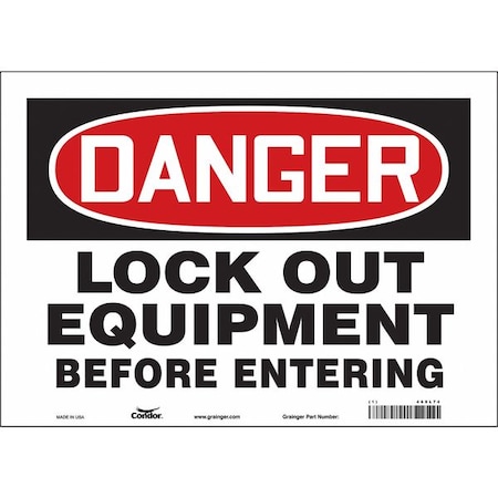 Condor Safety Sign, 10 in Height, 14 in Width, Vinyl, Horizontal Rectangle, English, 469L74 469L74