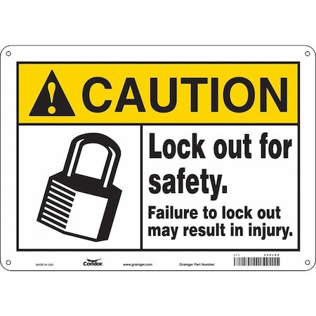 Condor Safety Sign, 10 in Height, 14 in Width, Polyethylene, Horizontal Rectangle, English, 469L06 469L06