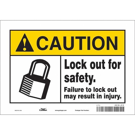 Condor Safety Sign, 7 in Height, 10 in Width, Vinyl, Vertical Rectangle, English, 469L08 469L08