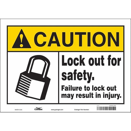Condor Safety Sign, 10 in Height, 14 in Width, Vinyl, Horizontal Rectangle, English, 469L09 469L09