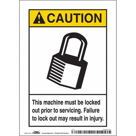 Condor Safety Sign, 7 in Height, 5 in Width, Vinyl, Vertical Rectangle, English 469L15