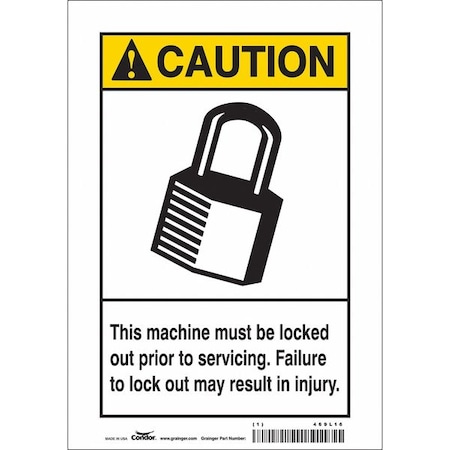 Condor Safety Sign, 10 in Height, 7 in Width, Vinyl, Horizontal Rectangle, English, 469L16 469L16