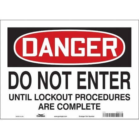 Condor Safety Sign, 10 in Height, 14 in Width, Vinyl, Horizontal Rectangle, English, 469L35 469L35