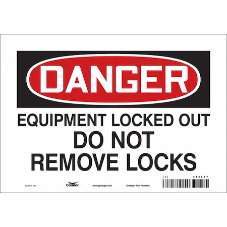 Condor Safety Sign, 7 in Height, 10 in Width, Vinyl, Vertical Rectangle, English, 469L47 469L47