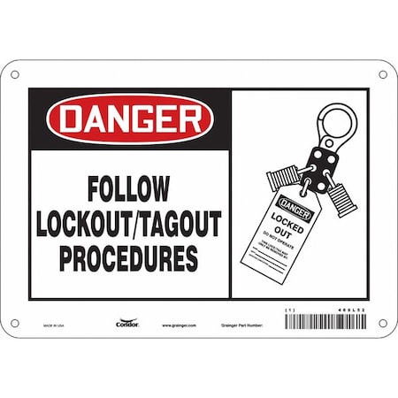 Condor Safety Sign, 7 in Height, 10 in Width, Polyethylene, Vertical Rectangle, English, 469L52 469L52